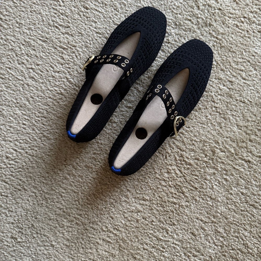 Rothy's The Max Buckle Mary Jane Black Mesh